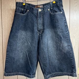 BX Brooklyn Express Men Size 36 Denim Shorts Embroidered Hip Hop Streetwear